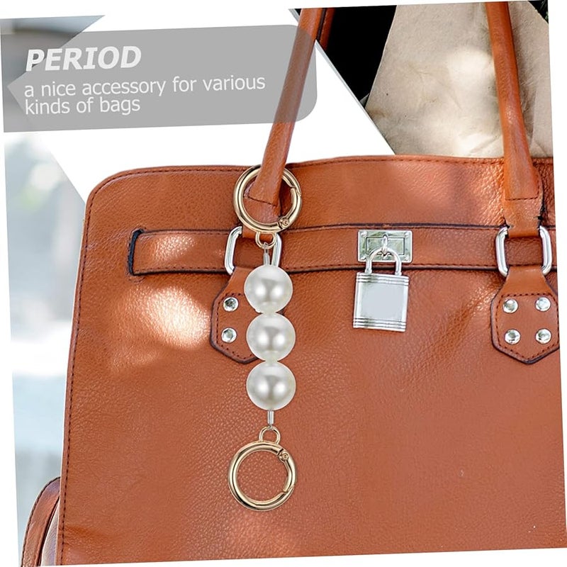 CIMAXIC 3pcs Imitation Pearl Bag Chain Straps Short Handle Replacement Gold Silver - Image 2